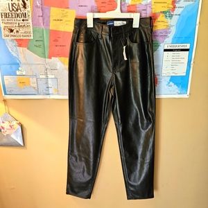 NWT Old Navy High Rise O.G. Straight Vegan Leather Pants Size 8